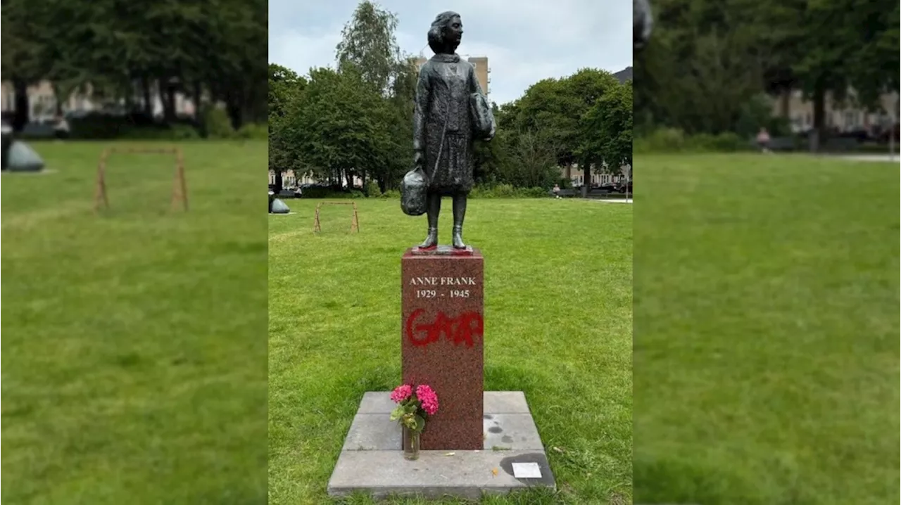 Estátua de Anne Frank é pichada com a palavra 'Gaza' em Amsterdã: 'Nenhum palestino foi ajudado com isso'