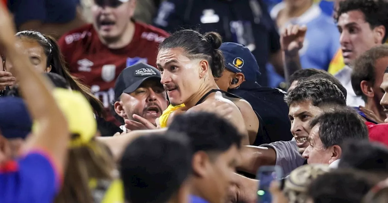 Liverpool striker Darwin Nunez fights with Colombia fans after Copa America defeat