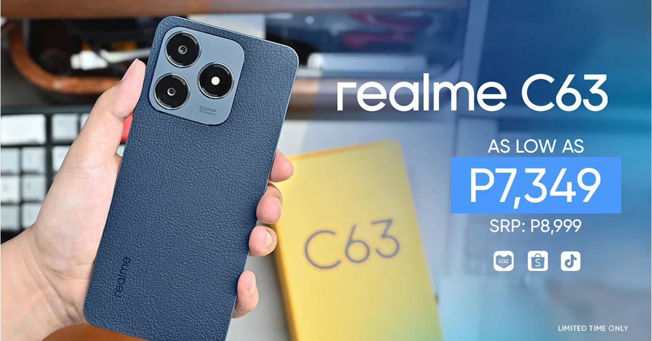 Stain and scratch resistant realme C63 is now available for P8,999