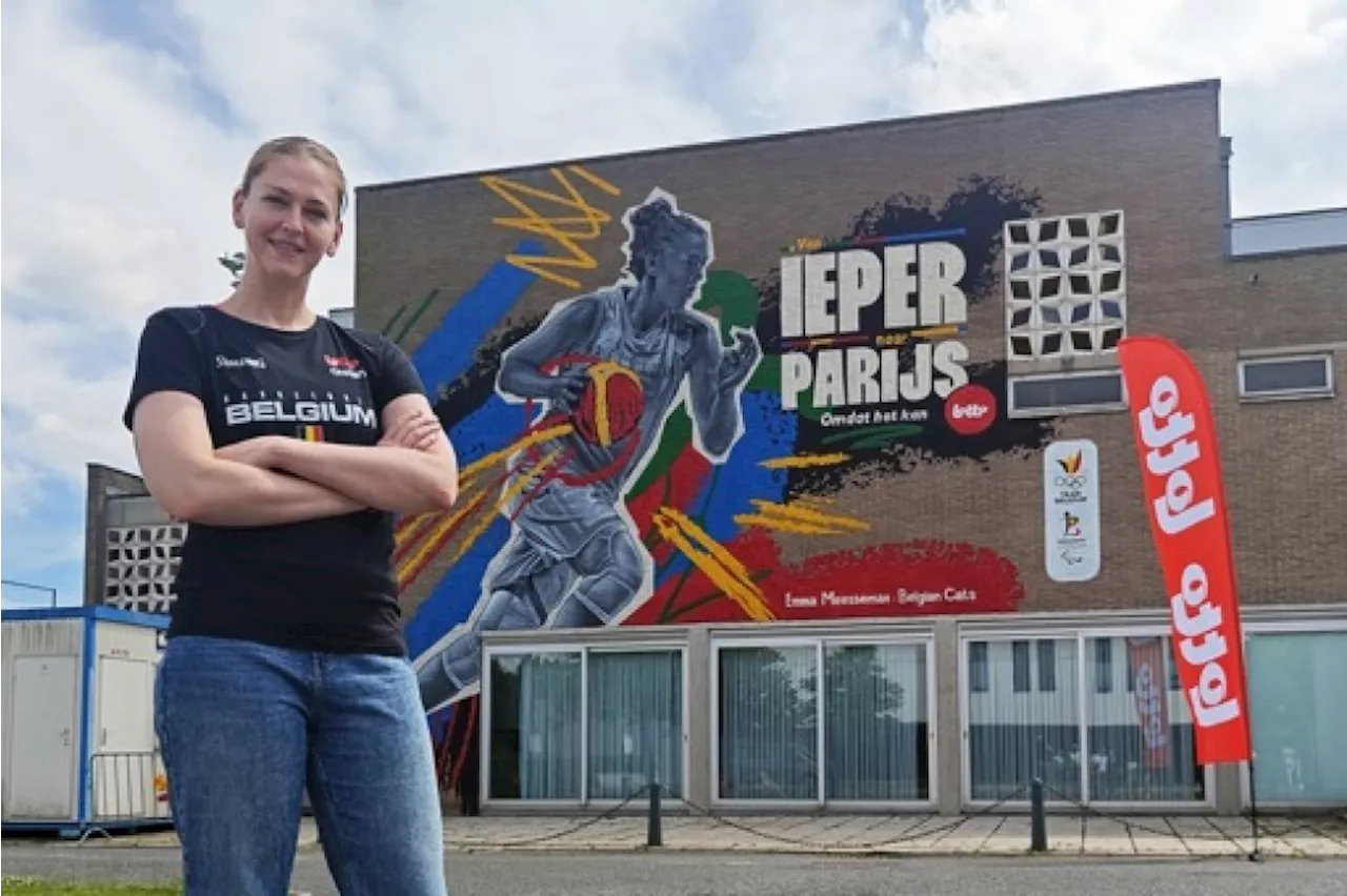 Une fresque à l'effigie de la basketteuse Emma Meesseman à Ypres