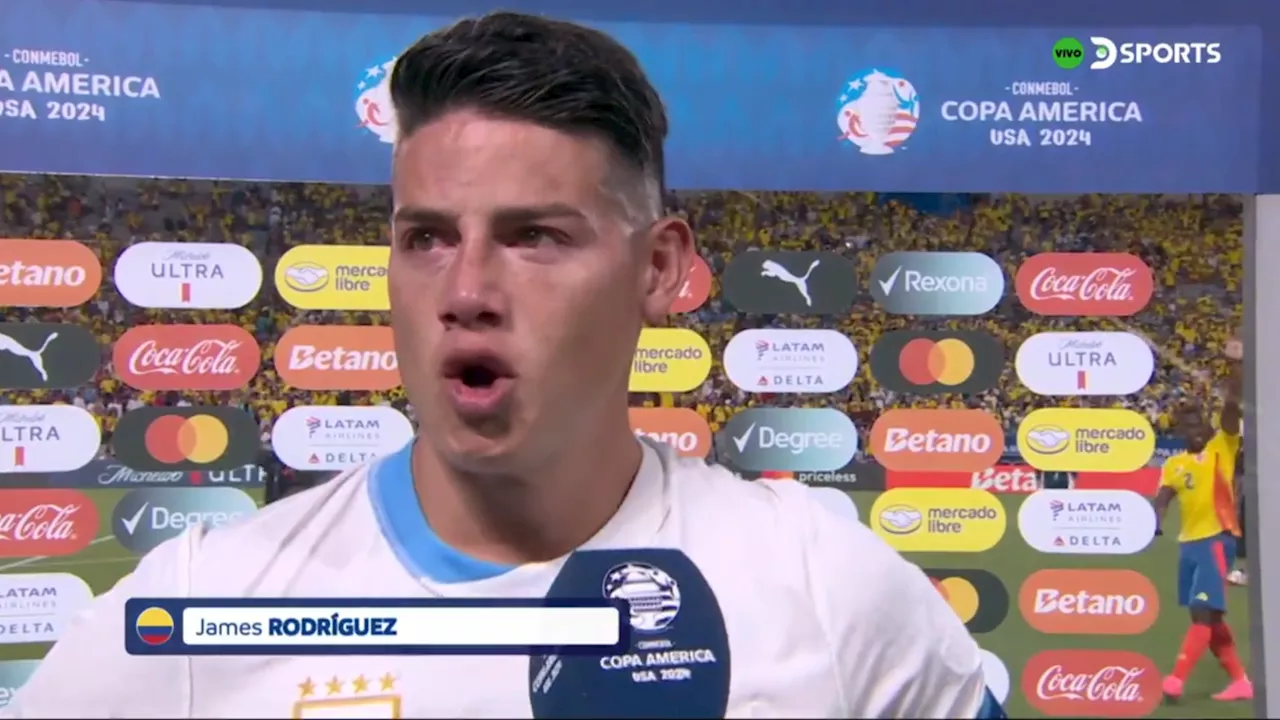 James Rodriguez breaks Lionel Messi record and gets so emotional he has to stop interview...