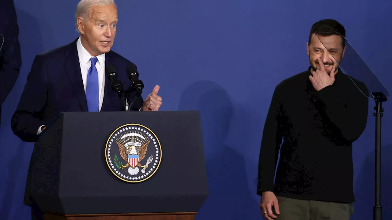 Toe-curling moment Joe Biden introduces Zelensky as ‘President PUTIN’ in latest gaffe at Nato summit in Was...