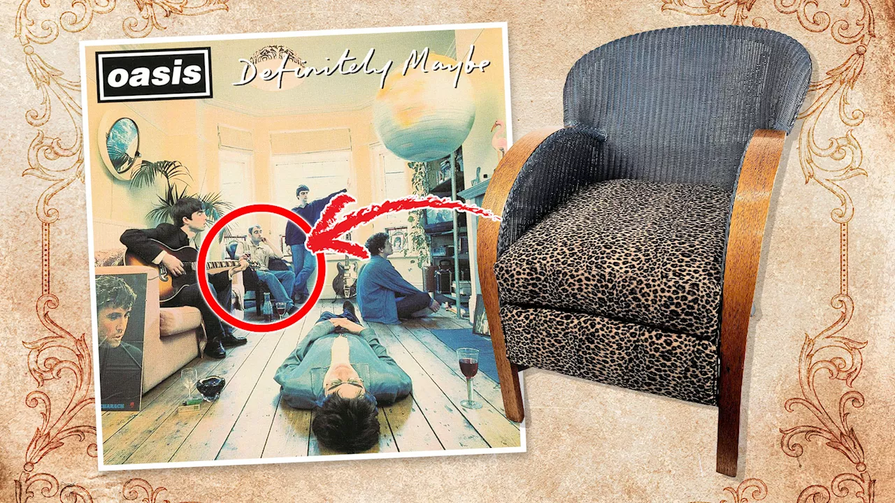 Wicker chair from cover of Oasis’s iconic debut album set to fetch £8k at auction...