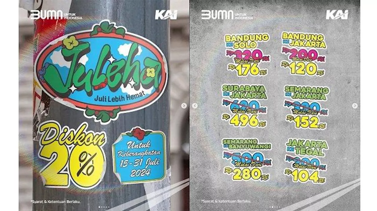 KAI Gelar Promo Diskon Tiket Kereta hingga 20 Persen untuk Keberangkatan 15-31 Juli 2024