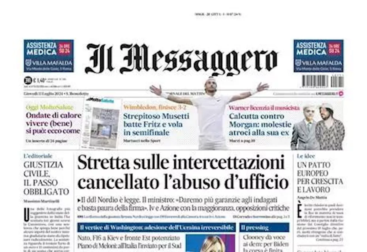 Il Messaggero in apertura su Immobile: 'La Lazio saluta Ciro, il suo re del gol'