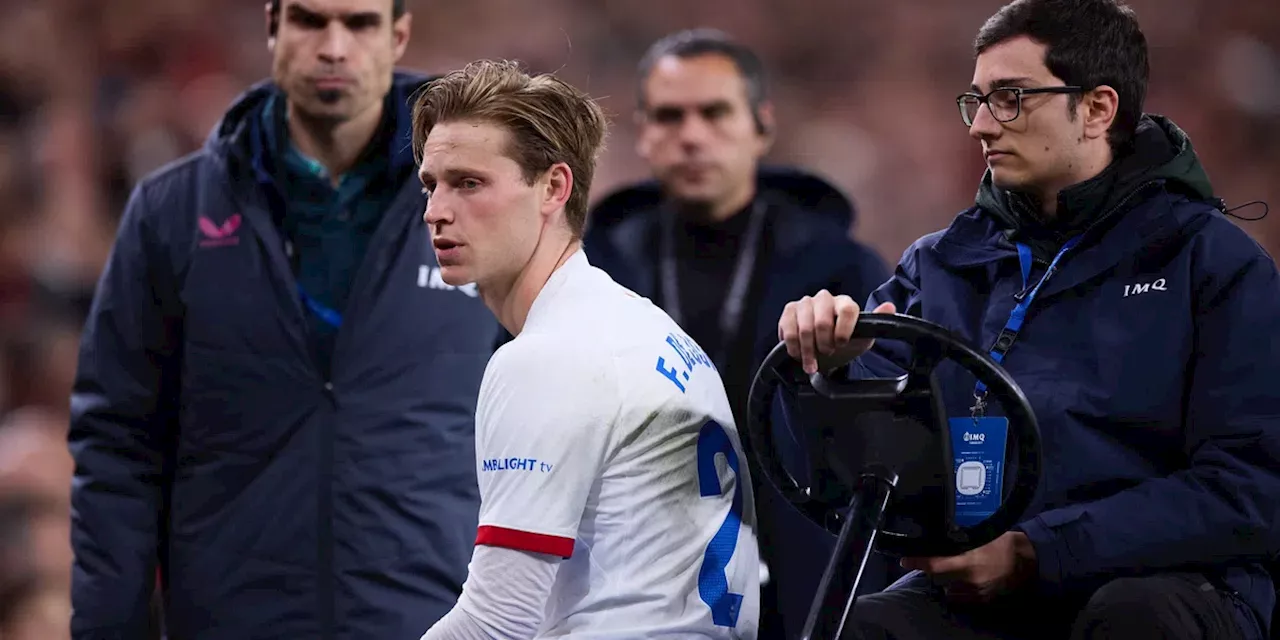 'Barça vreest ingrijpend scenario: zorgen om gezwollen enkel Frenkie de Jong'