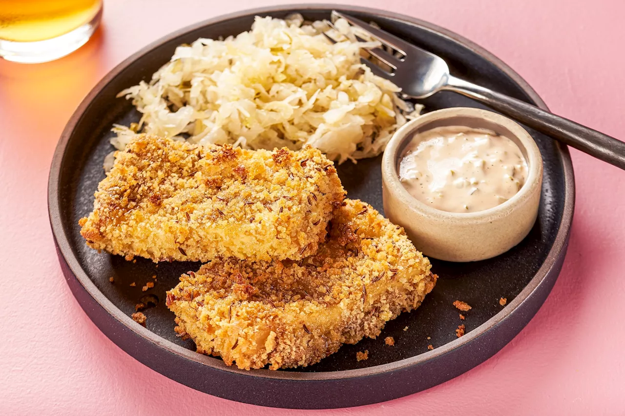 Sauerkraut shines in this Reuben-inspired crispy tofu dish