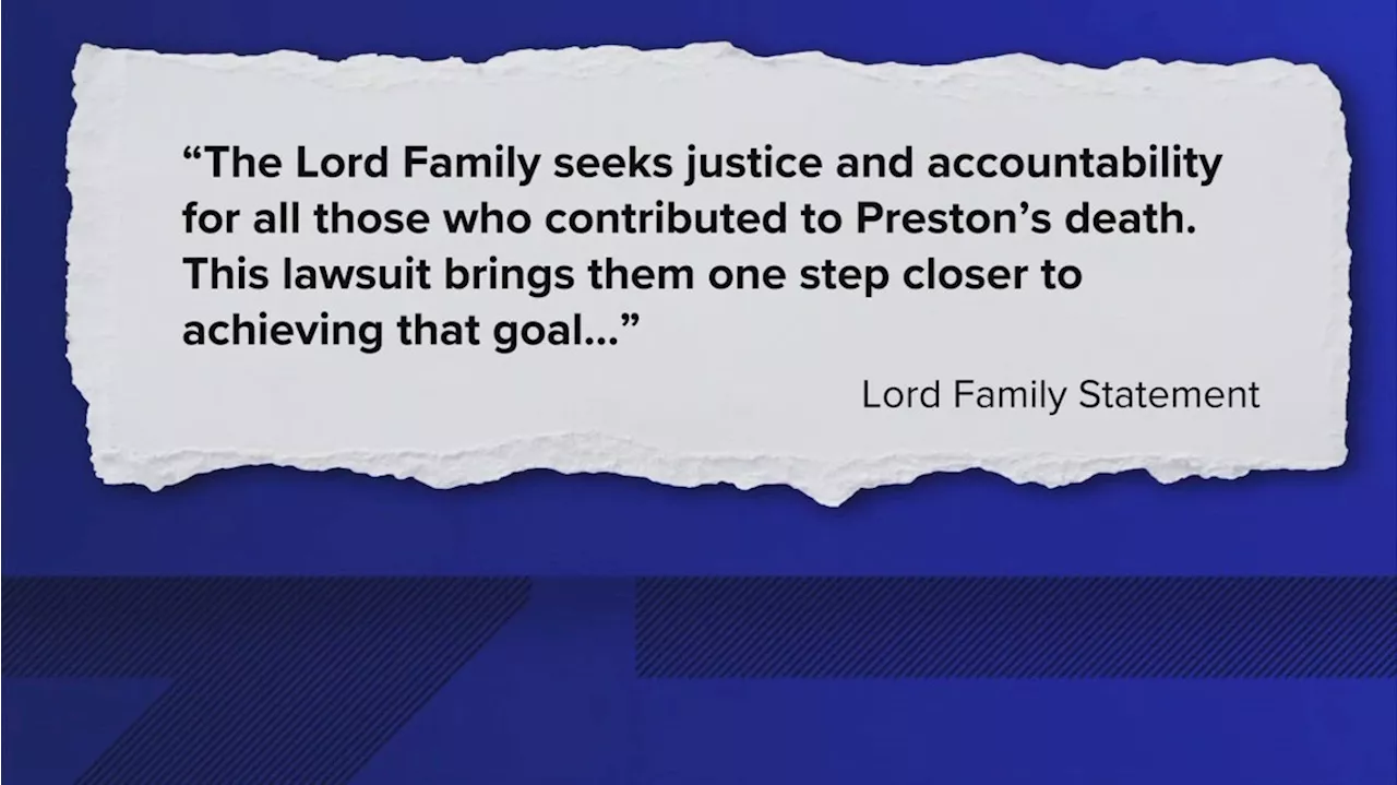 Lord family lawsuit targets some parents of the teens accused of killing Preston Lord