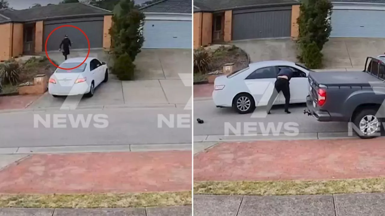 Shocking footage obtained by 7NEWS of UberEats driver allegedly carjacked and assaulted