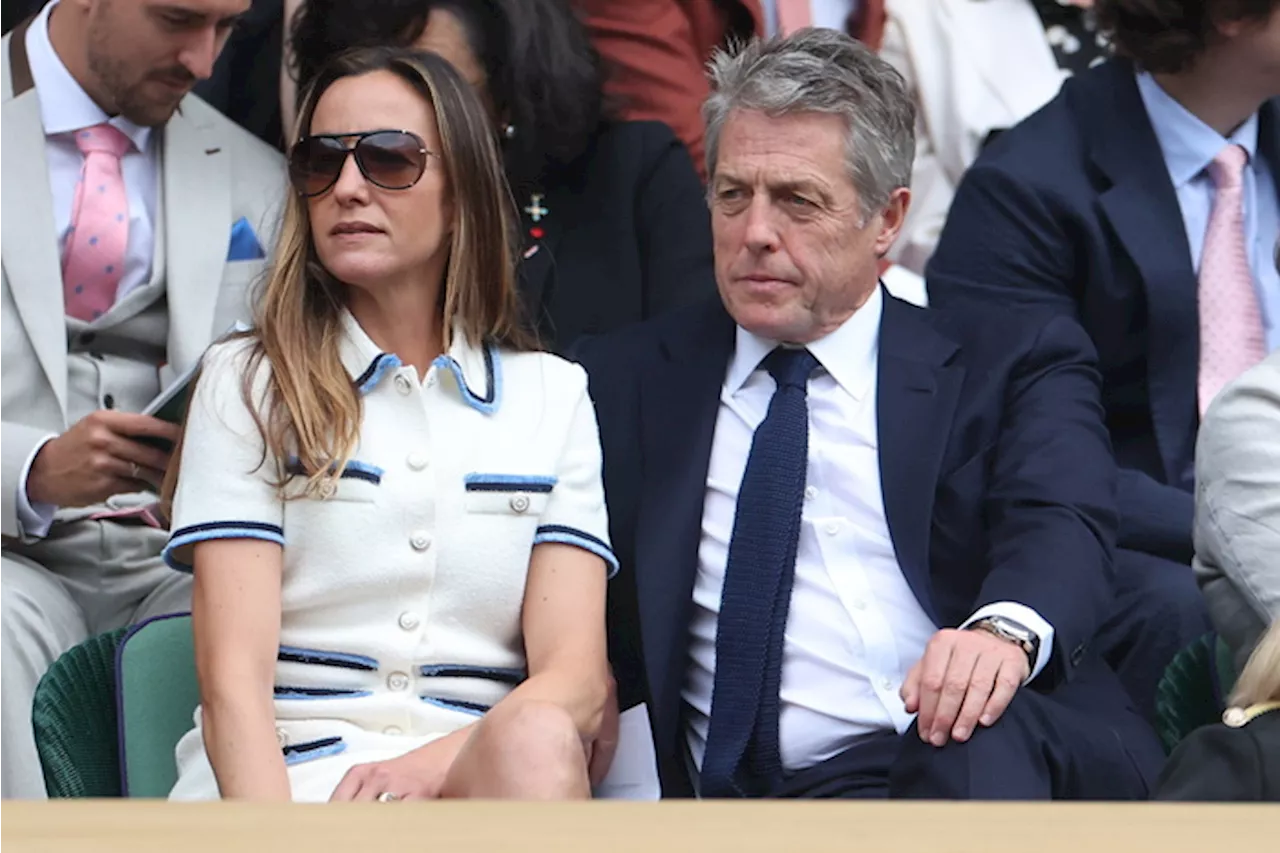 L'attore Hugh Grant e sua moglie Anna Eberstein a Wimbledon