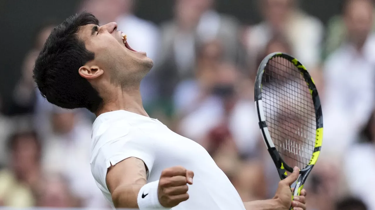 Defending champion Carlos Alcaraz beats Daniil Medvedev to return to the Wimbledon final