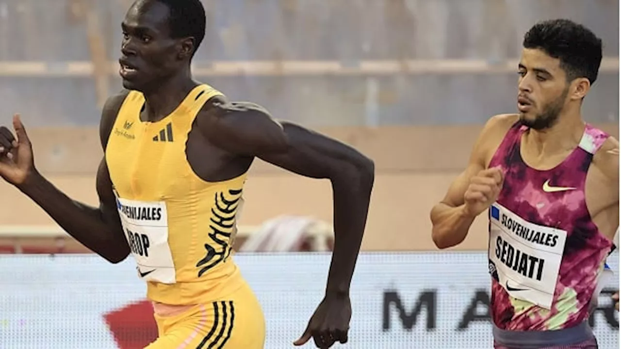 Arop nears personal best in Monaco 800m, won by record-setting Algerian Djamel Sedjatis