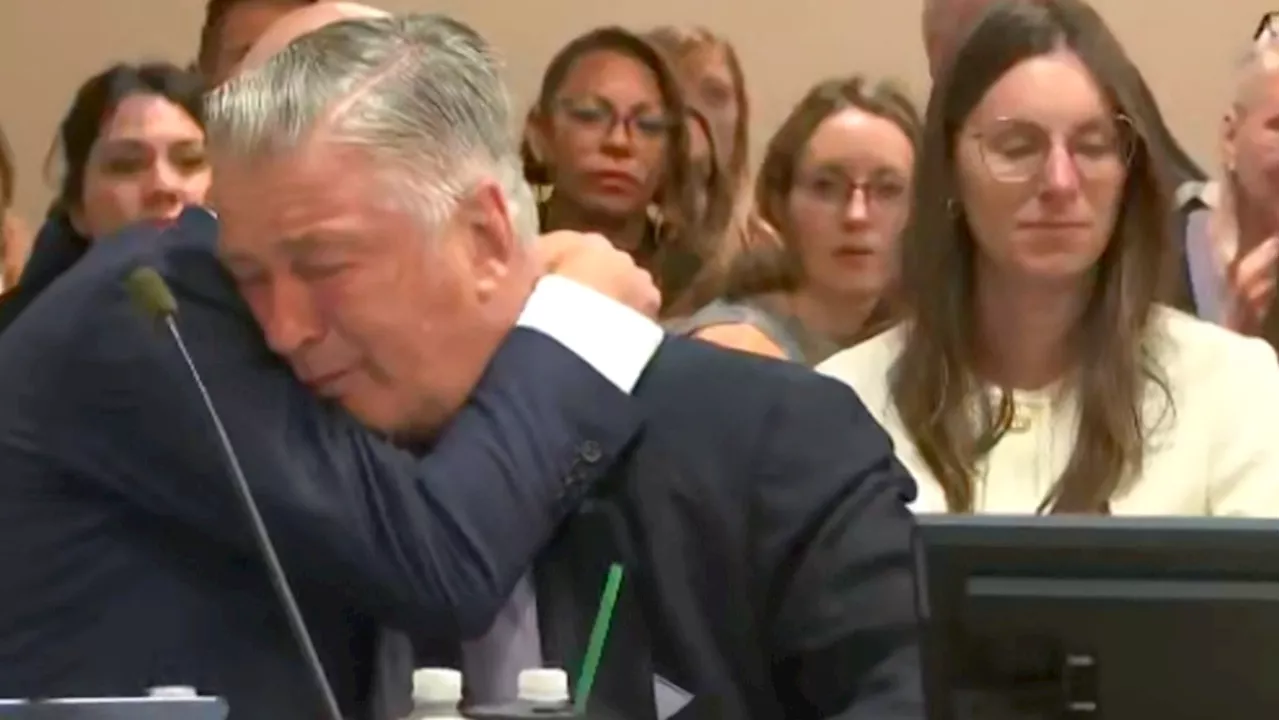 Alec Baldwin weeps in court when judge announces involuntary manslaughter case dismissed mid-trial