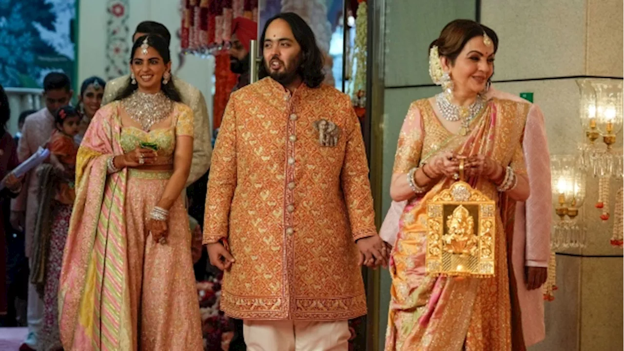 Groom, celebrities arrive for wedding of son of India's richest man