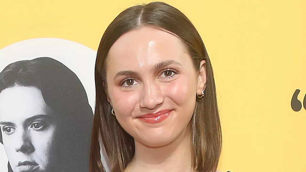 Maude Apatow looks radiant in blue florals with Patti LuPone and Ruth Negga for Broadway opening...