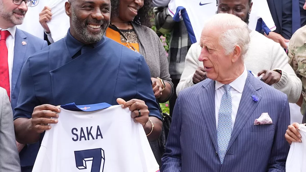 King Charles and Idris Elba show their support for the Three Lions