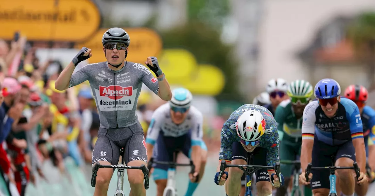 Philipsen wins Tour de France stage 13 as Roglic forced to pull out