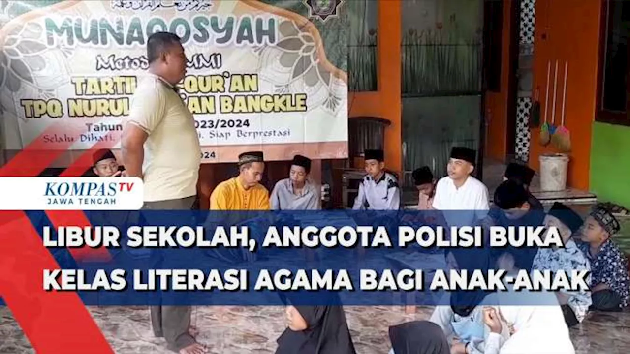 Libur Sekolah, Anggota Polisi Buka Kelas Literasi Agama bagi Anak-anak