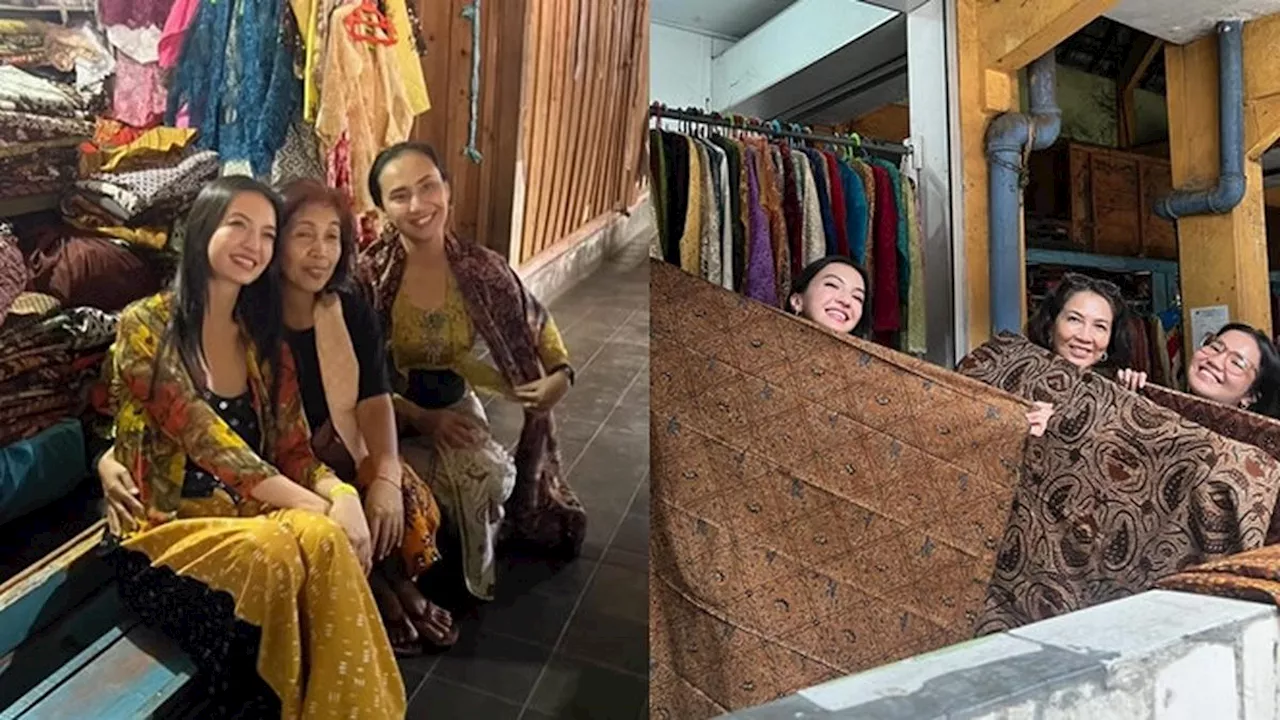 7 Momen Seru Raline Shah Belanja Batik di Pasar Beringharjo, Tampil Menawan