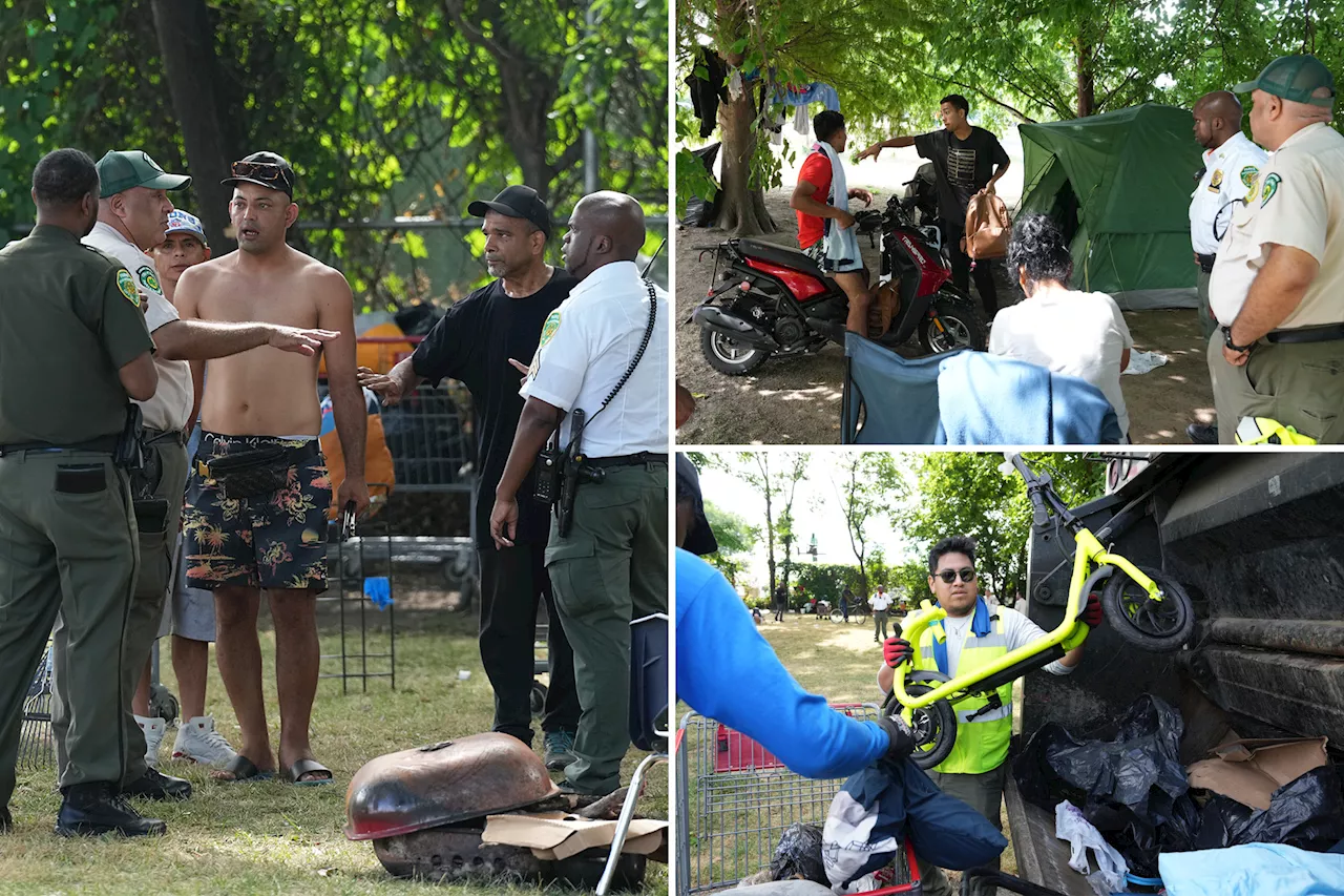 Nearly 100 rogue migrants booted from tent city outside Randall’s Island shelter site