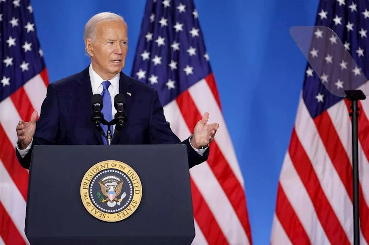 Biden mixes up Harris, Trump names at outset of high-stakes news conference