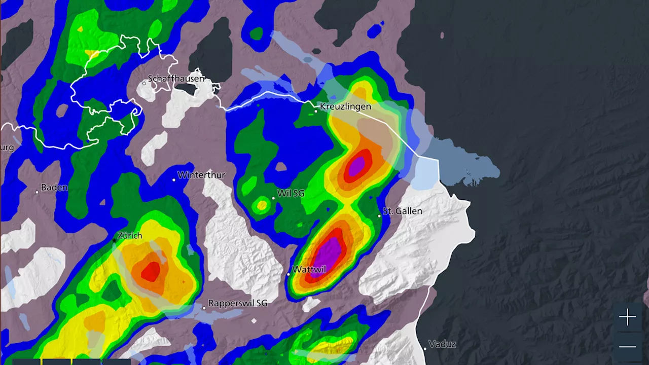 Unwetterwarnung der Stufe Rot: Über die Region St.Gallen ziehen heftige Gewitter