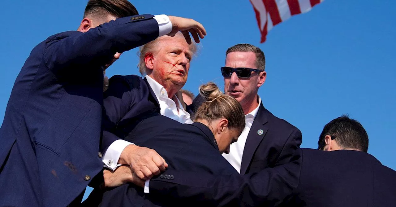 Skottlossning under Trumps tal