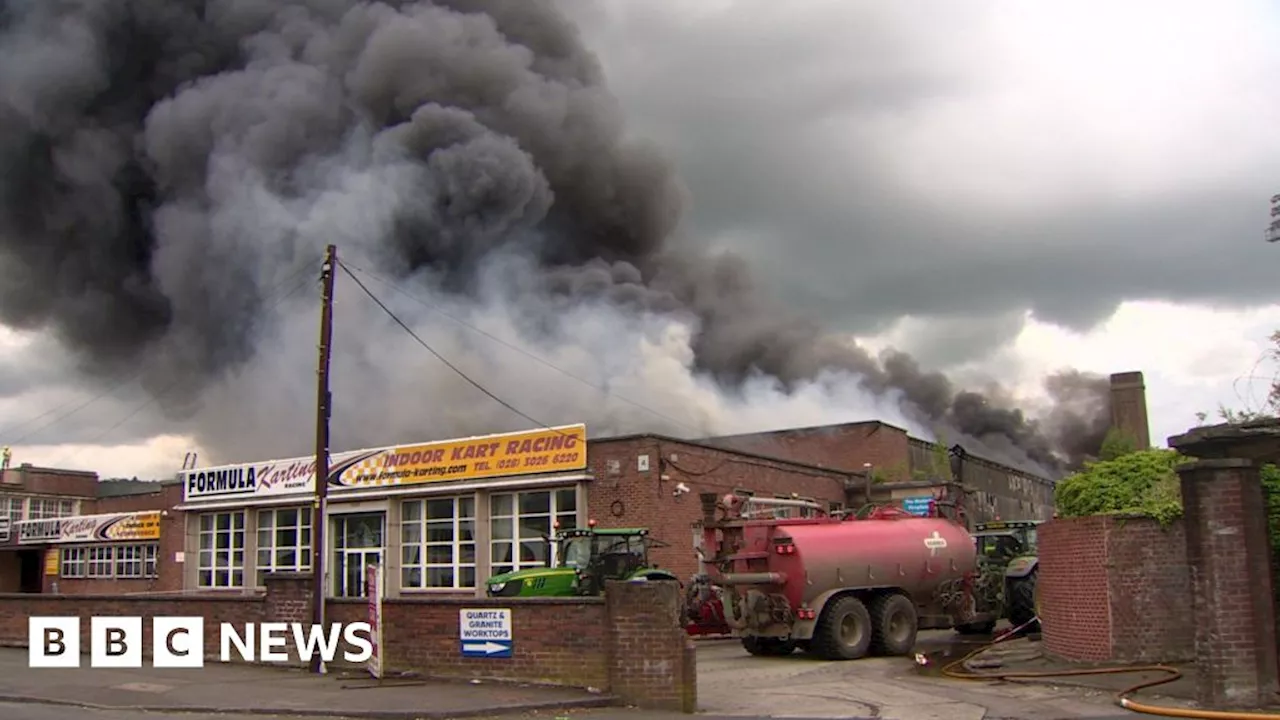 County Down: Firefighters tackle major blaze in Newry