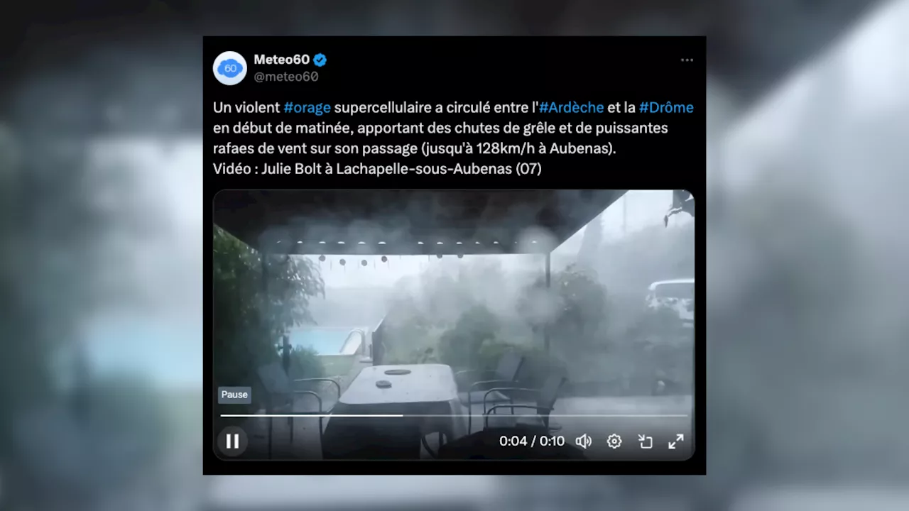 Météo : les images impressionnantes de l'orage supercellulaire qui a traversé le centre de la France (vidéo)