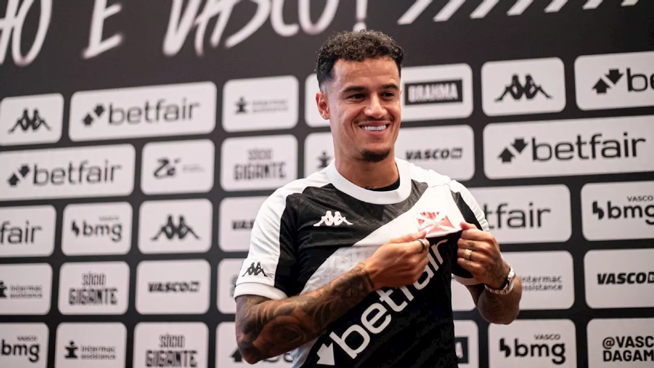 Coutinho se emociona em apresentação no Vasco: 'Nunca imaginei'