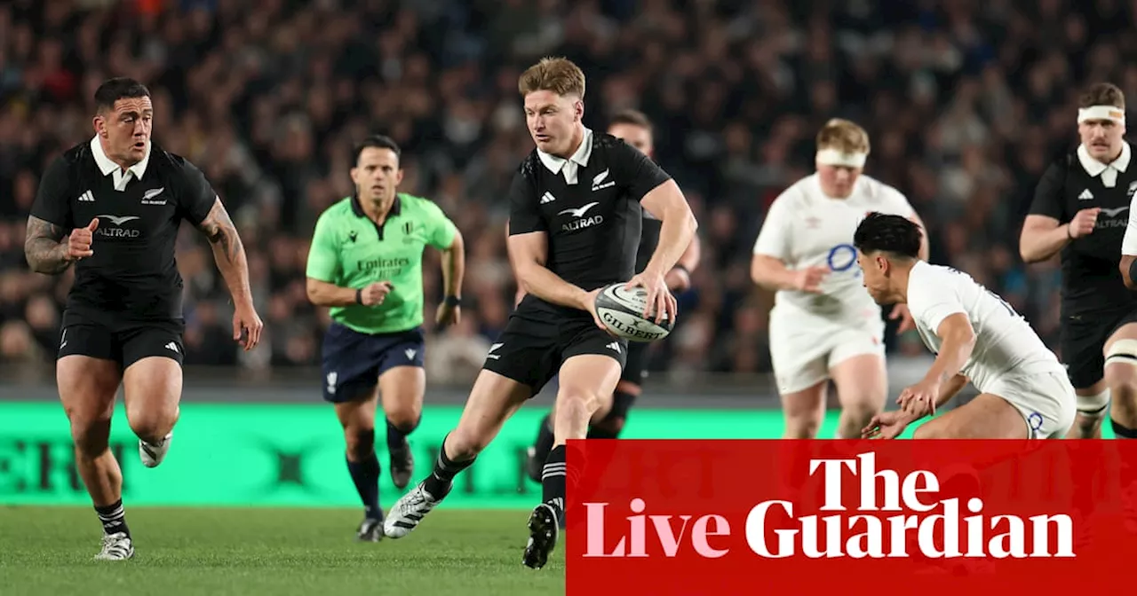 New Zealand v England: second men’s rugby union Test