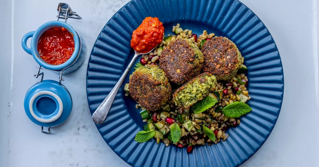 Mark Moriarty: Falafel with harissa jam and freekeh salad