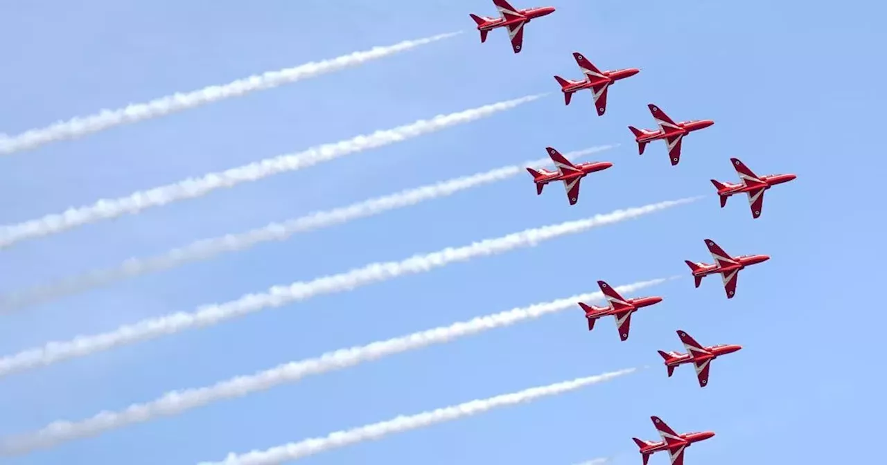 What time will you be able to see the Red Arrows over Greater Manchester on Sunday?