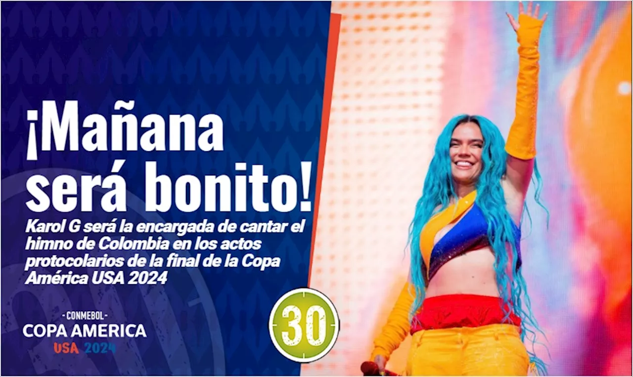 Karol G también estará en la final Copa América, cantará el himno de Colombia