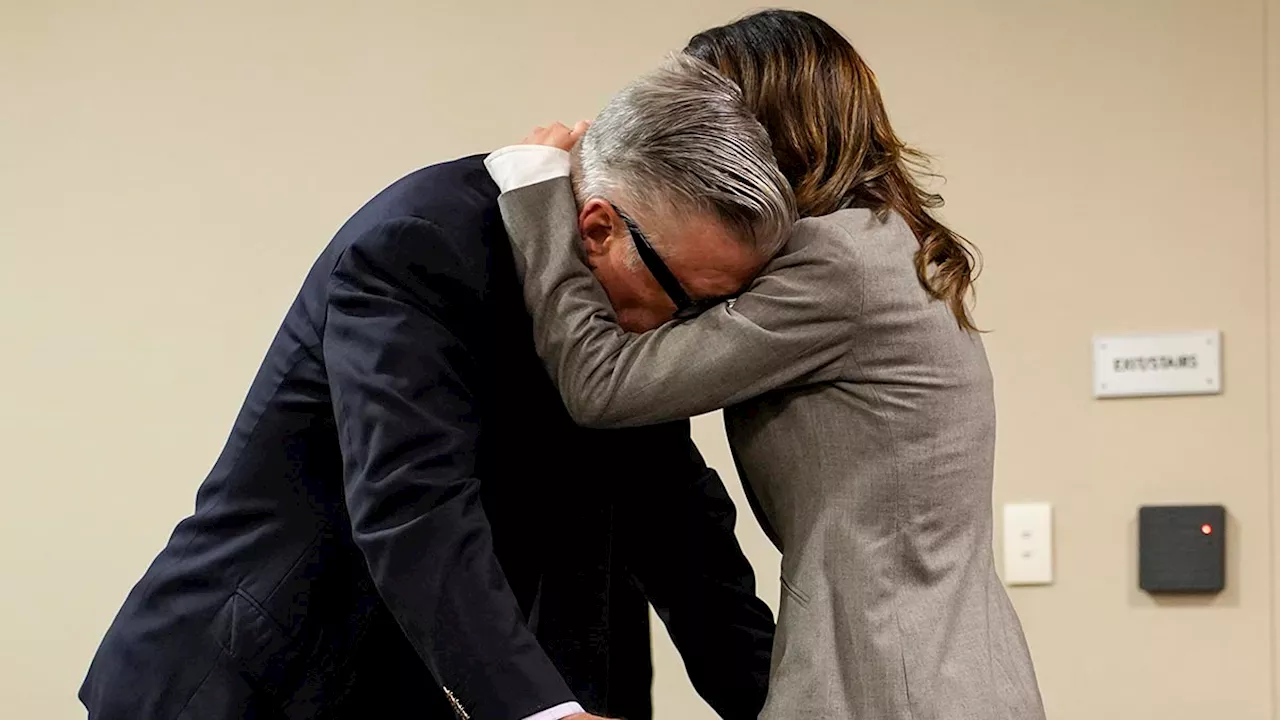 Alec Baldwin weeps in court as judge announces involuntary manslaughter case is dismissed midtrial