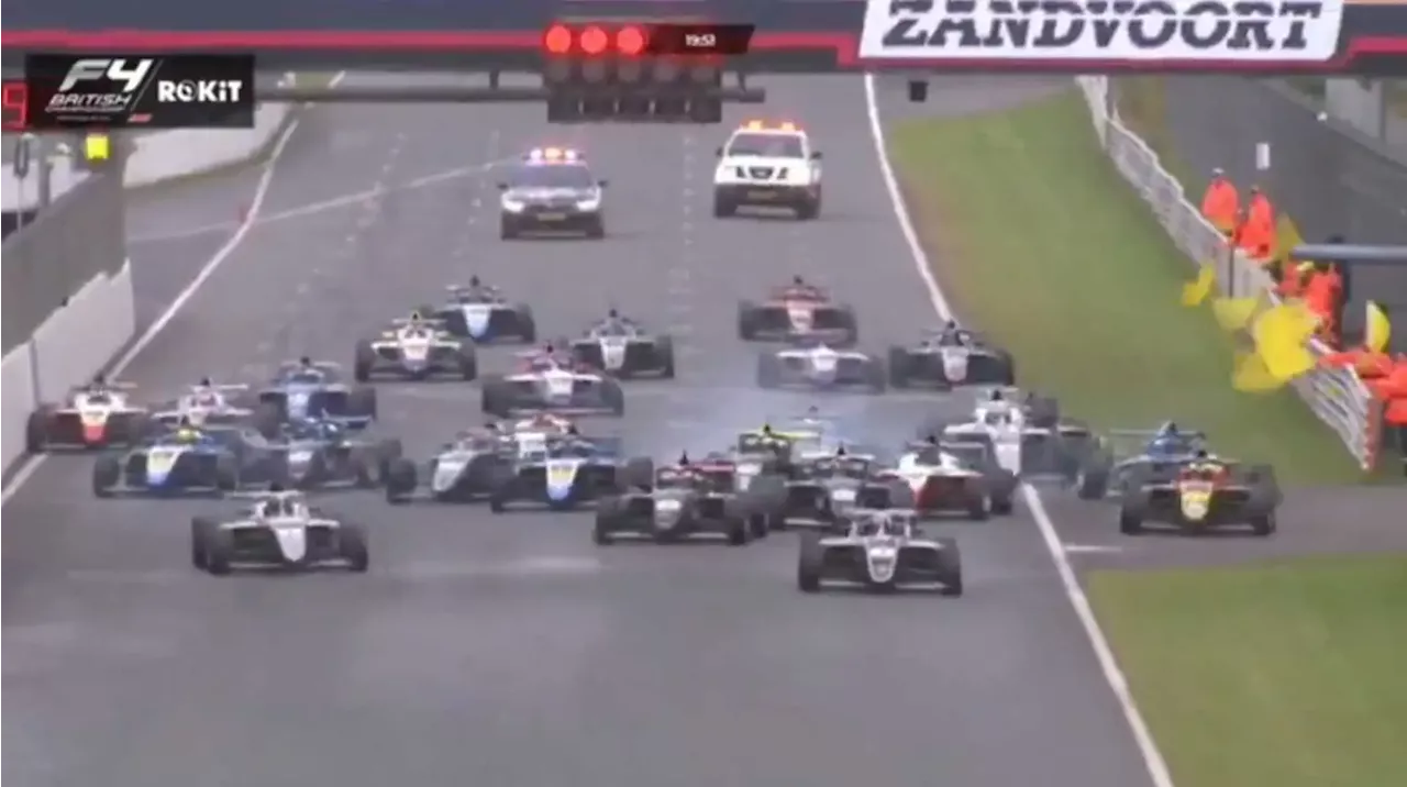 British F4 race in Zandvoort abandoned after massive start-line crash