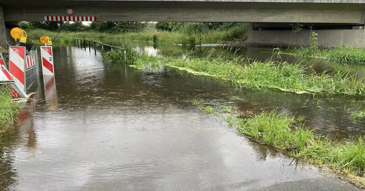 Hochwasser an der Fleuth in Geldern​ und Kerken im Juli 2024