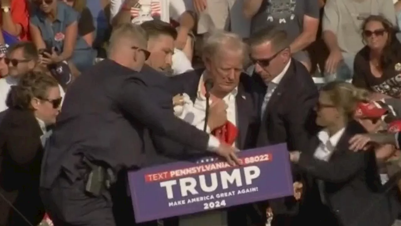 Gunshots reportedly fired at Donald Trump rally - as former president rushed off stage