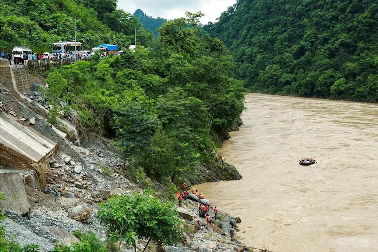 Nepal searches for 63 missing after highway landslide