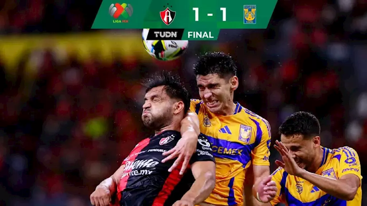 Atlas y Tigres reparten puntos en el estadio Jalisco