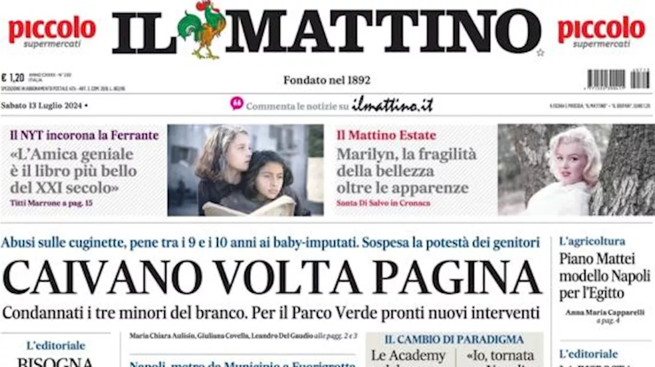 Il Mattino in prima pagina: 'Il Napoli mette la freccia per il colpo Greenwood'