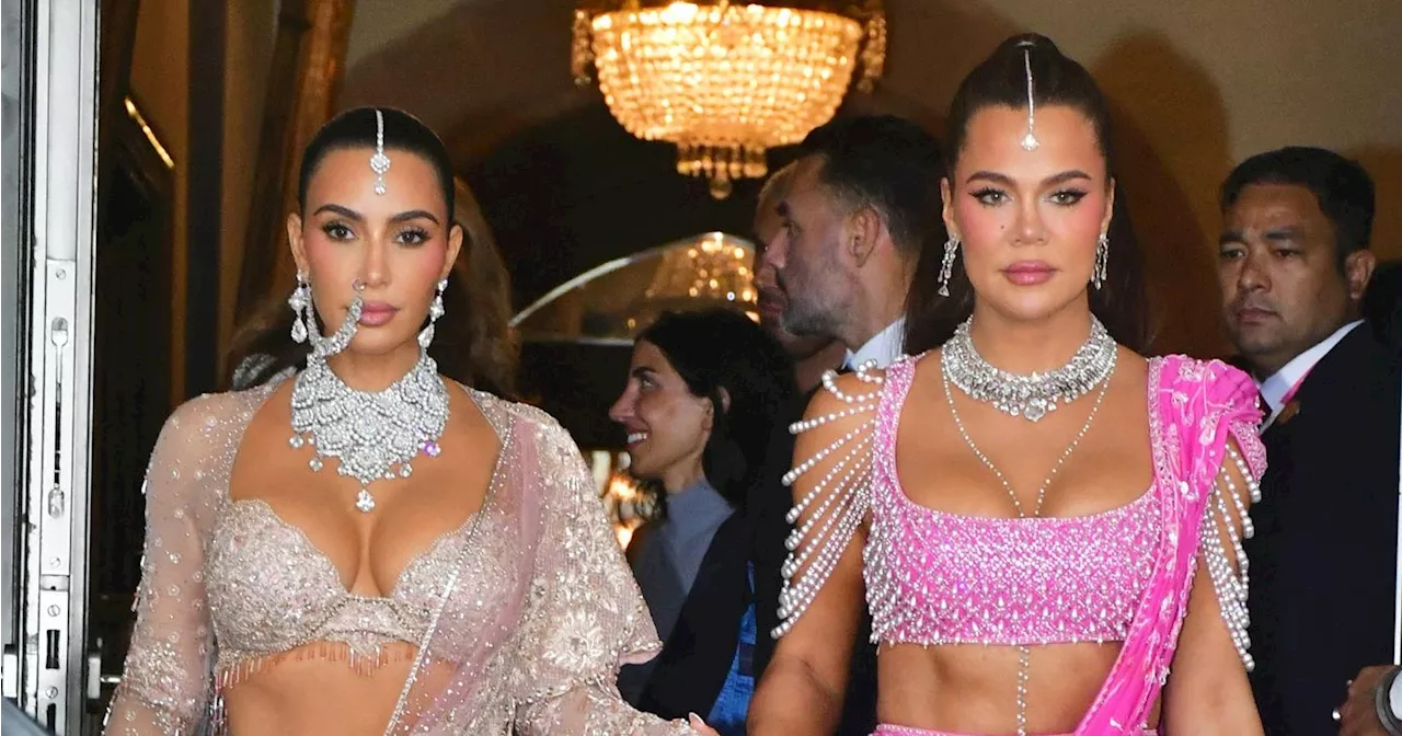 Kim Kardashian, Khloe Kardashian Wear Lehengas to Luxe Ambani Wedding