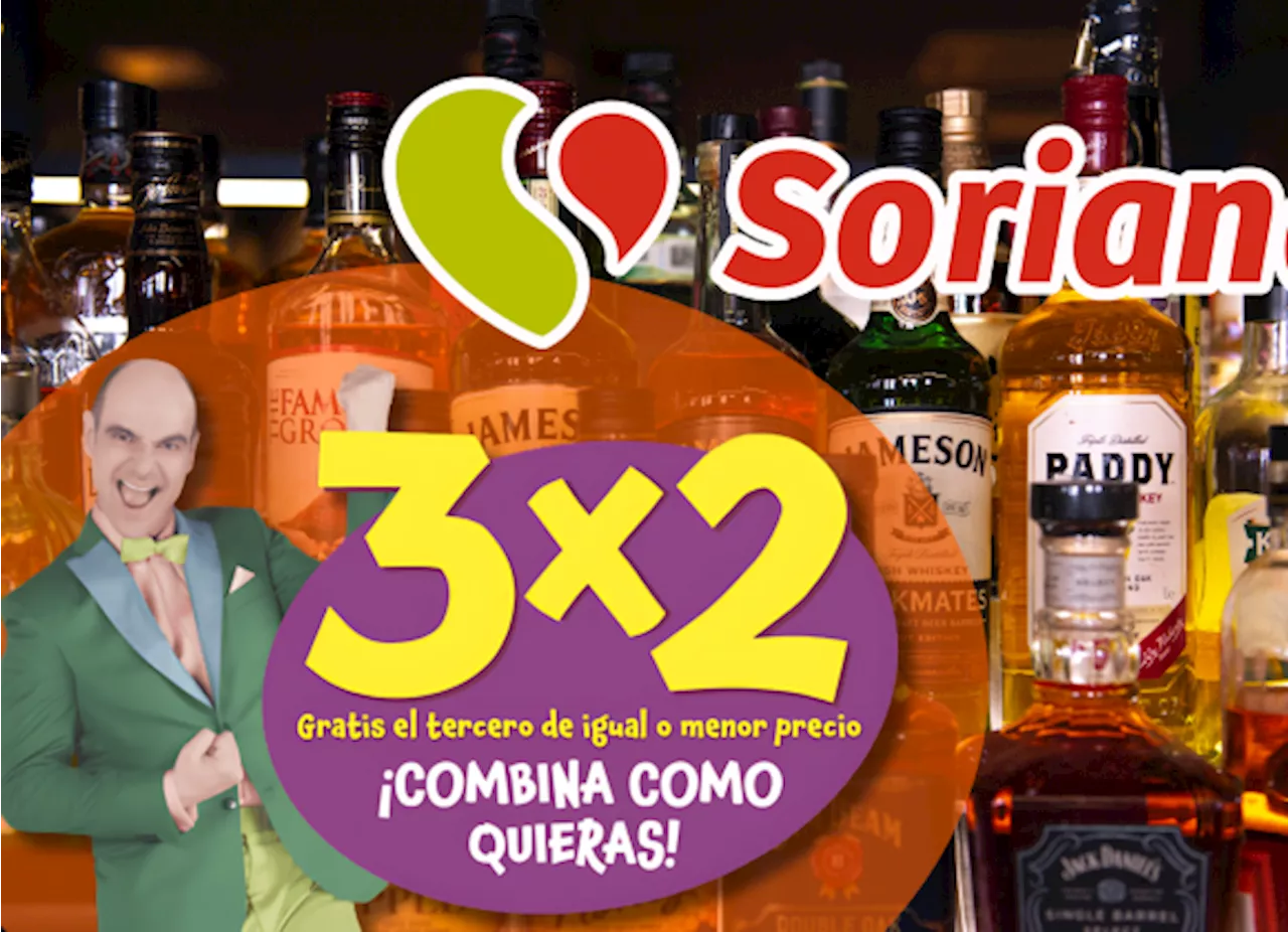 ¡Regresa la promoción! Soriana pone al 3x2 su departamento de vinos, tequilas y licores durante estos días de junio