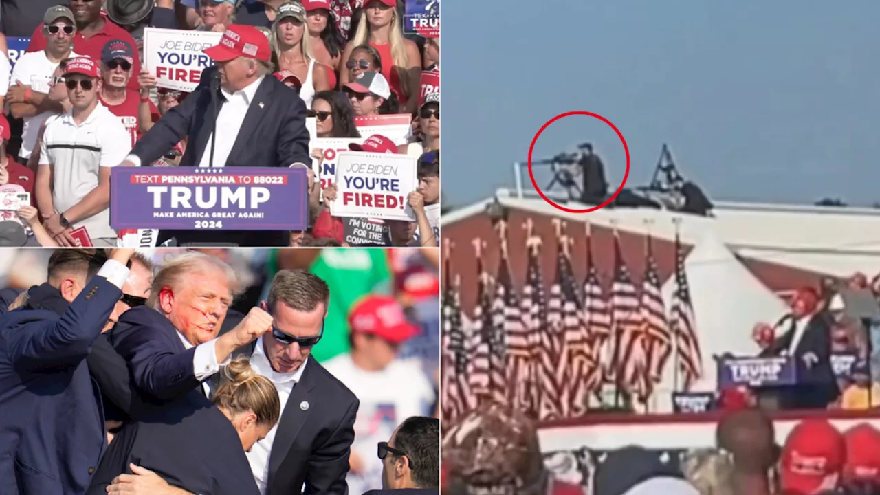 Footage from Donald Trump rally shows counter-snipers react milliseconds before former president shot at