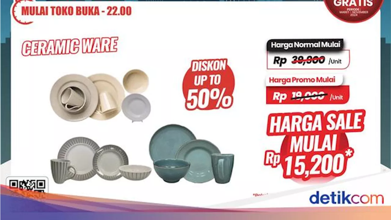 Piring & Gelas Keramik Cantik Murah Cuma Ada di Transmart Full Day Sale!