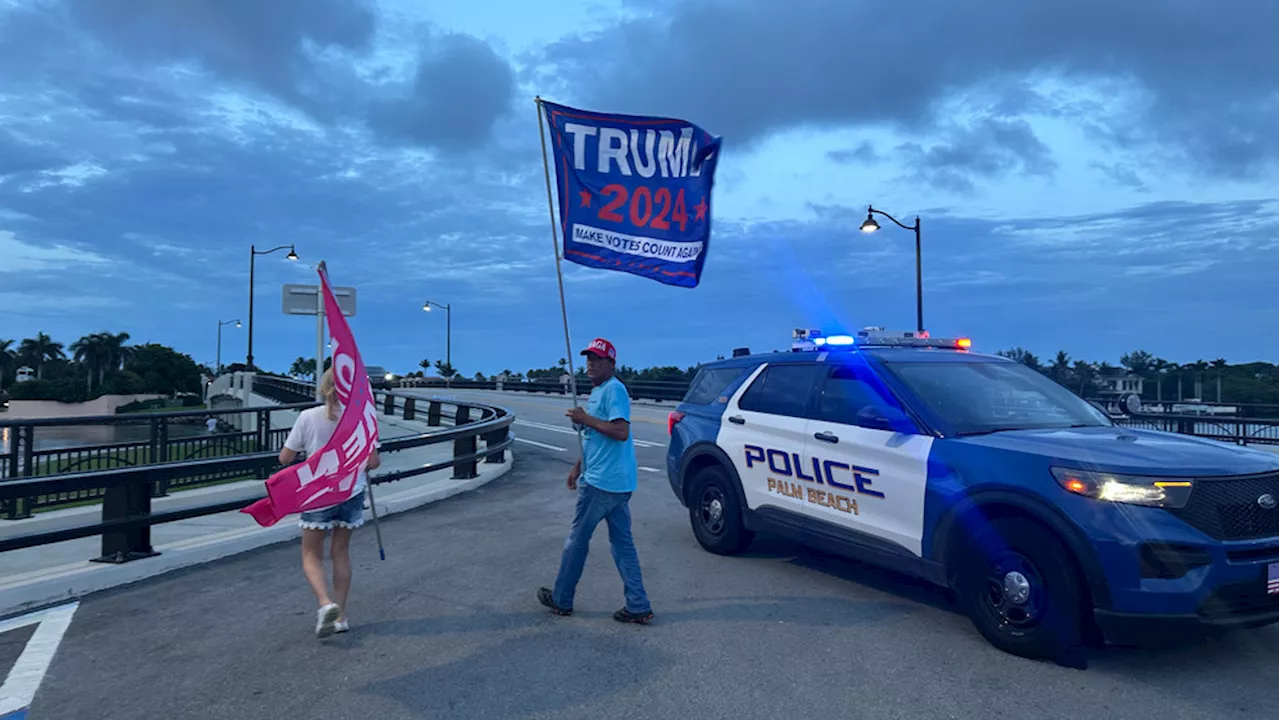 Dozens rally for Trump near Mar-A-Lago following assassination attempt at PA rally