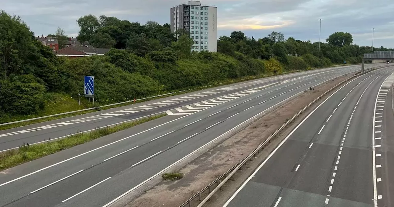 Eerie pictures show empty M60 and streets in Manchester during Euro 2024 final