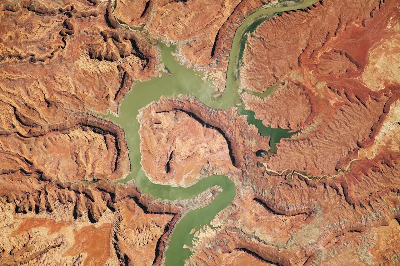 Unveiling the Geological Wonders of Lake Powell From Space