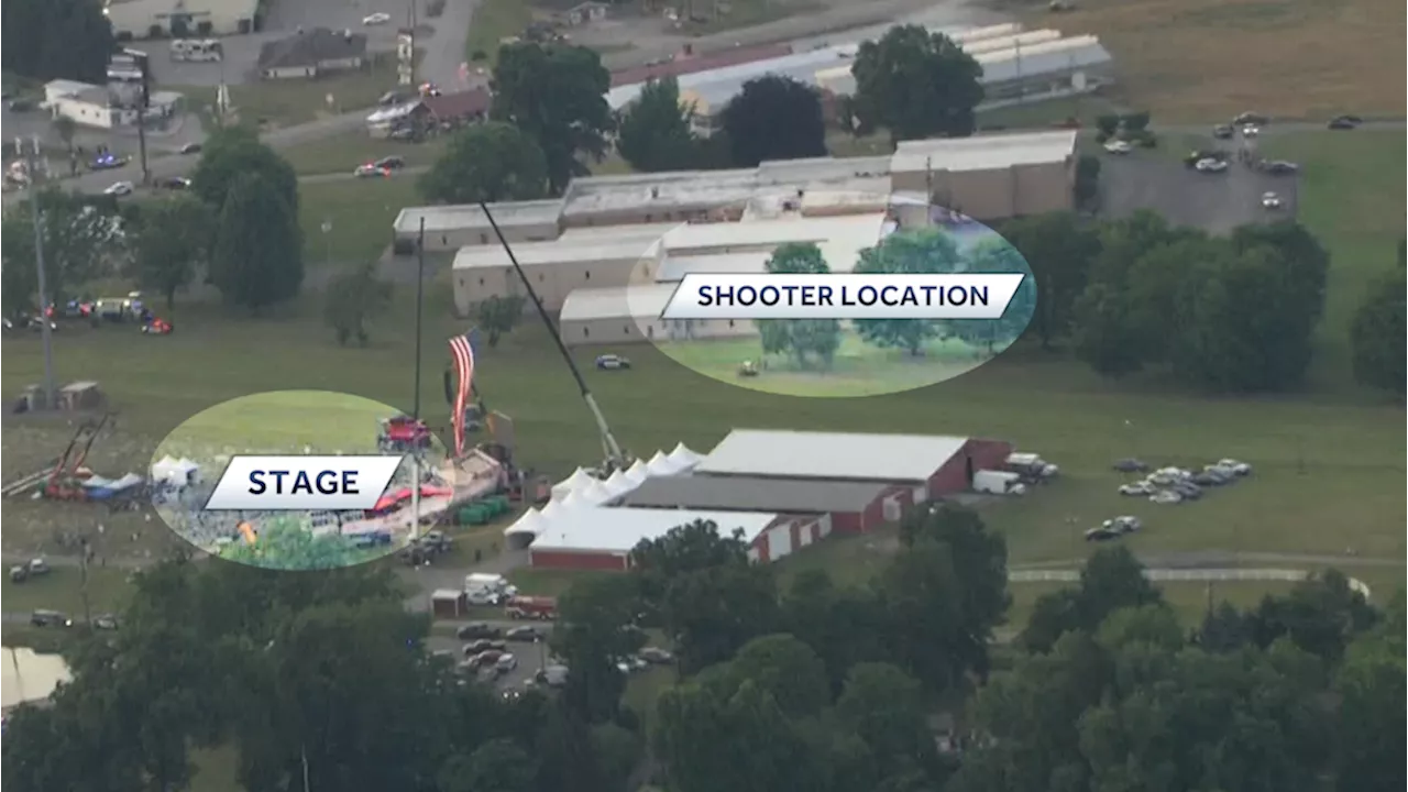 Aerial video shows gunman's distance on roof to Trump's rally stage