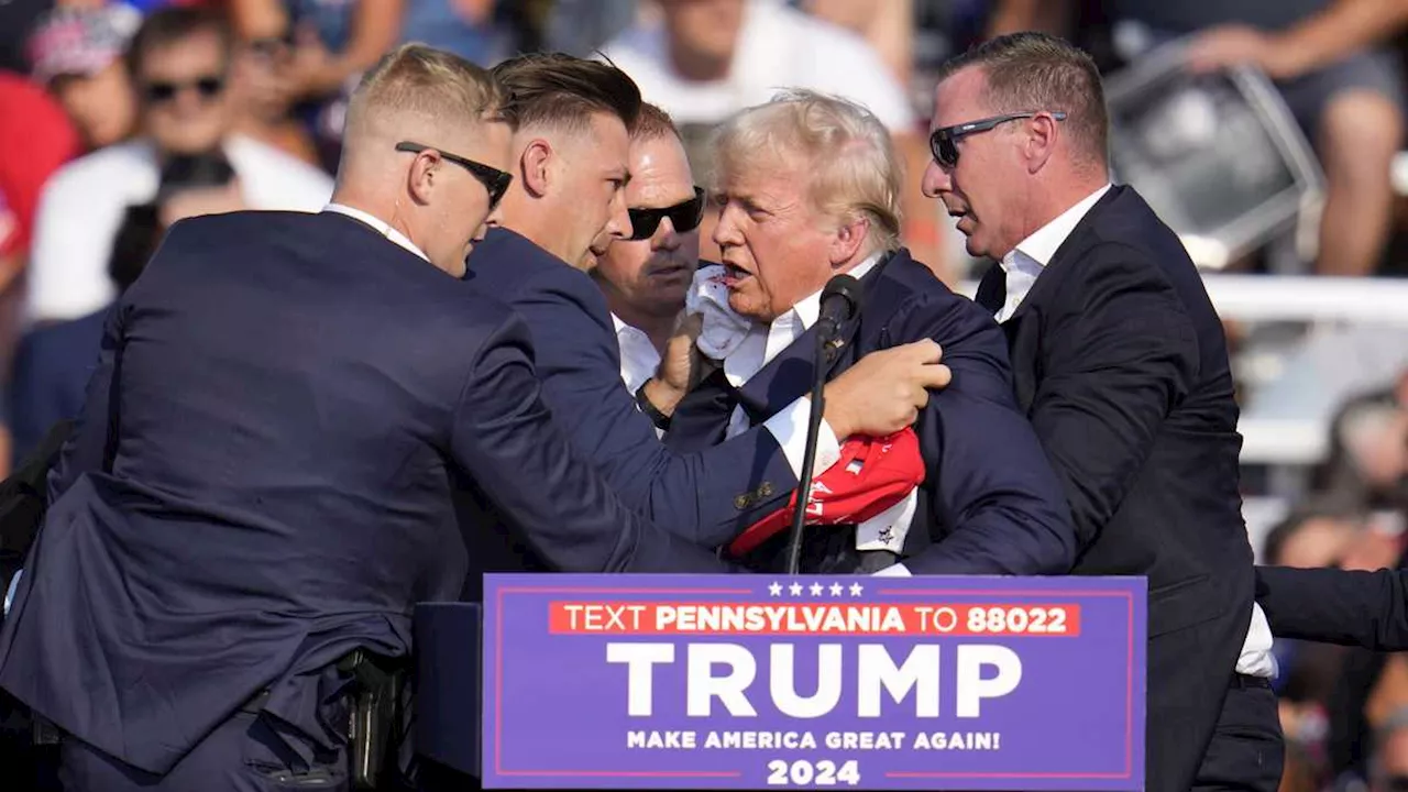 Video: Secret Service pulls Donald Trump off stage at rally in Pennsylvania after shots fired